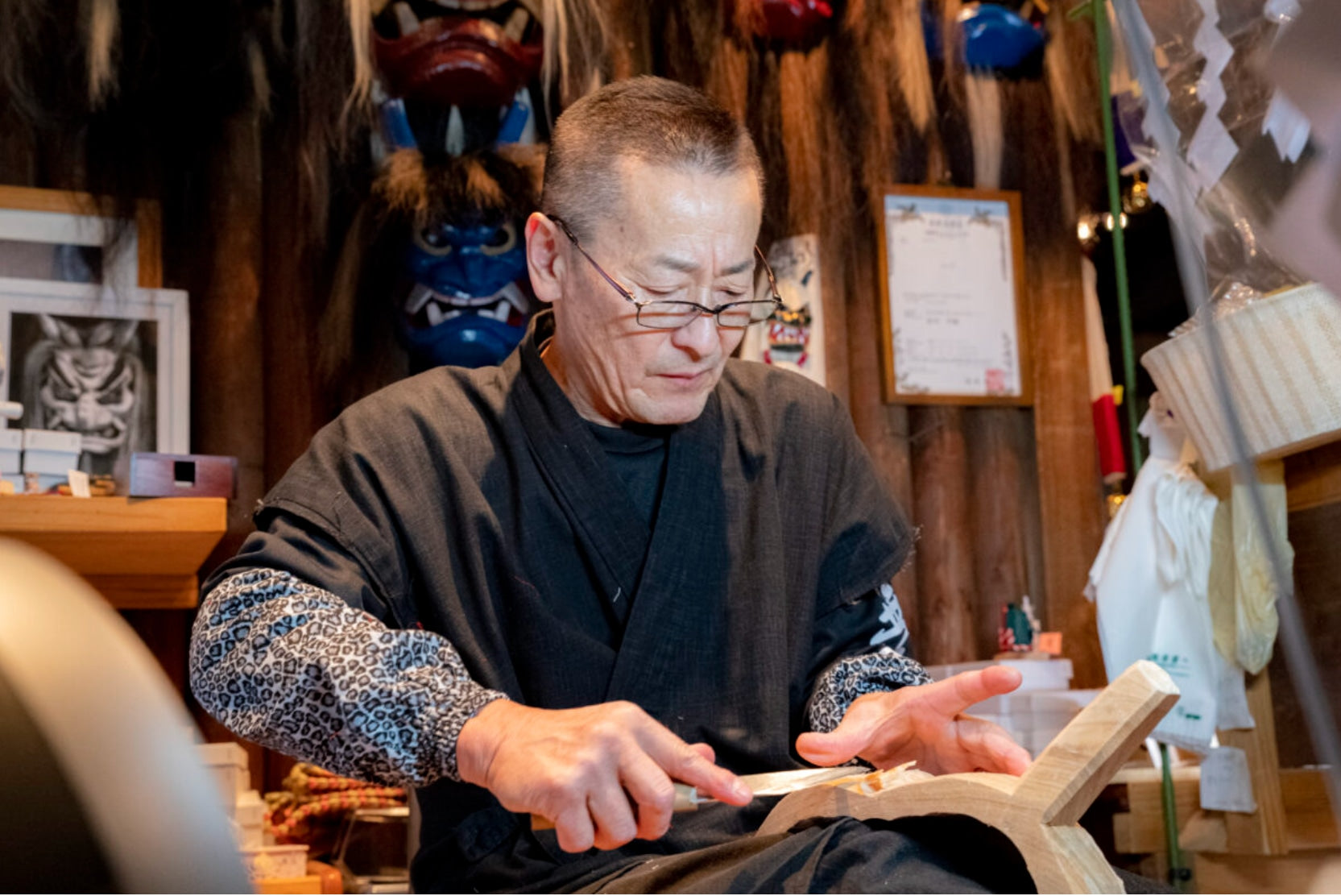 男鹿のなまはげのお面 石川千秋さん作 - インテリア小物